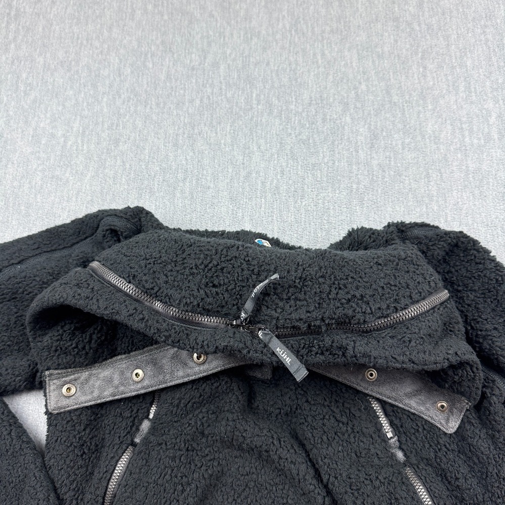 Kuhl Jacket Womens‎ XS Black Flight Pullover Sherpa Fleece Hooded Snap Button - Picture 6 of 14